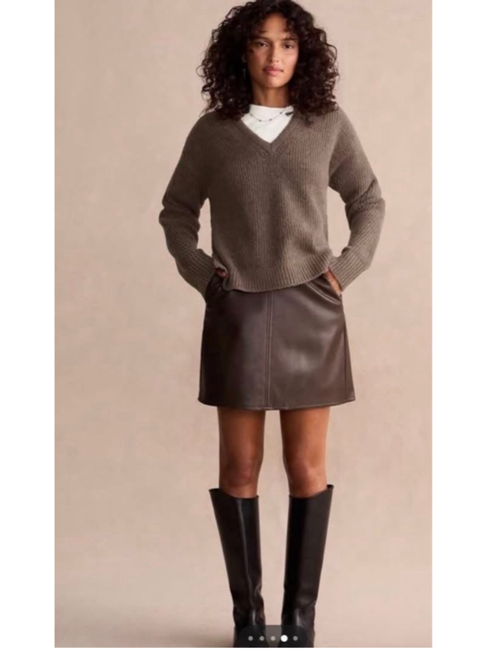 CAbi Mocha Pullover Brown Sweater Size M EUC